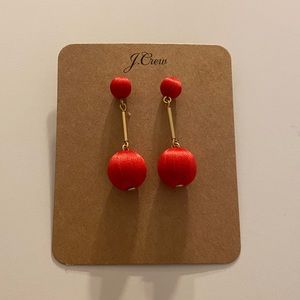 New, never worn J.Crew Red & Gold Earrings
